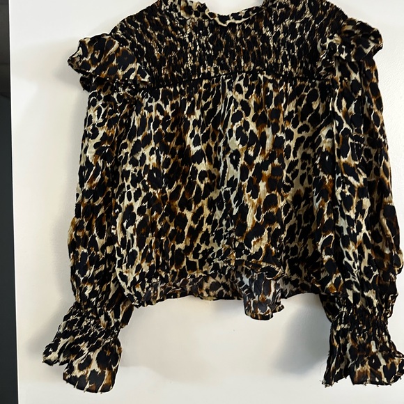 FARM Rio Black and Brown Ruffled Blouse - Picture 1 of 6